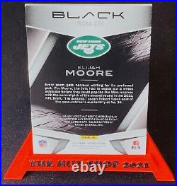 Elijah Moore 2021 Panini Black Rookie Signature Materials RC RPA /25! Jets (LTC)