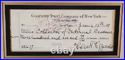 F. Scott Fitzgerald Signed Check To IRS Framed Display Author JSA Authenticated