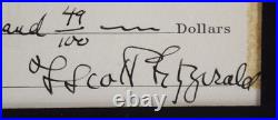 F. Scott Fitzgerald Signed Check To IRS Framed Display Author JSA Authenticated