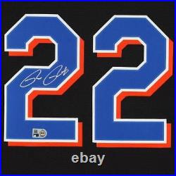 Framed Brett Baty New York Mets Autographed Black Nike Replica Jersey