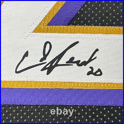 Framed Facsimile Autographed Ed Reed 33x42 Baltimore Black Reprint Laser Jersey