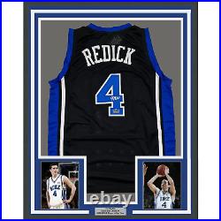 Framed Facsimile Autographed JJ J. J. Redick 35x39 Duke Black Reprint Jersey