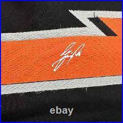 Framed Facsimile Autographed Jose Fernandez 35x39 Miami Black Reprint Jersey