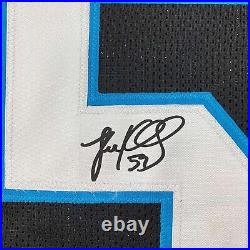 Framed Facsimile Autographed Luke Kuechly 35x39 Carolina Black Reprint Laser Aut