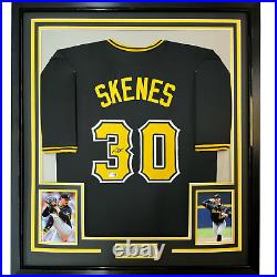 Framed Facsimile Autographed Paul Skenes 35x39 Pittsburgh Black Reprint Jersey