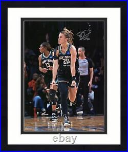 Framed Sabrina Ionescu New York Liberty Signed 16x20 Celebration in Black Photo