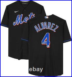Francisco Alvarez New York Mets Autographed Black Nike Replica Jersey