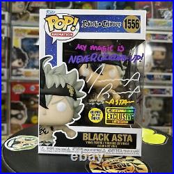 Funko Pop Black Asta (GITD) Signed by Dallas Reid with Doodle Black Clover