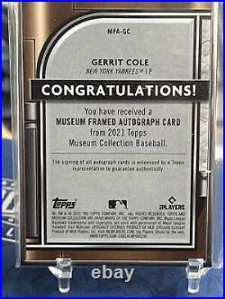 Gerrit Cole 2021 Topps Museum Framed Silver Ink Autograph Auto Yankees 11/15