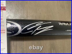 Gleyber Torres New York Yankees Signed Autographed Black Rawlings Bat Jsa Coa