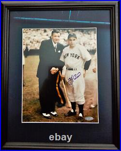HOF Framed Yogi Berra & Babe Ruth 8x10 Black White Autographed Photo Steiner COA