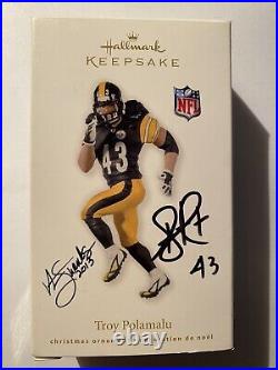 Hallmark Keepsake Troy Polamalu Autographed Pittsburgh Steelers Ornament 2010