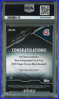 Hank Aaron 2020 Topps Chrome Black Autographs #HA Autographs PSA 9