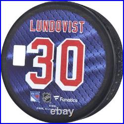 Henrik Lundqvist Rangers Signed Retirement Night Black Hockey Puck LE/459