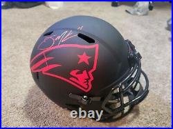 JULIAN EDELMAN AUTOGRAPH NEW ENGLAND PATRIOTS Black Eclipse NFL Full Size