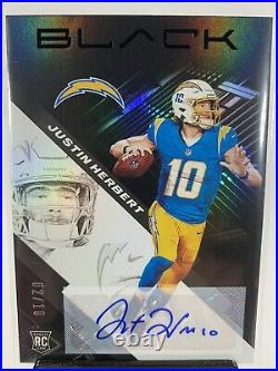 JUSTIN HERBERT NFL Black SSP # /10 INVESTMENT Rookie Auto Chargers