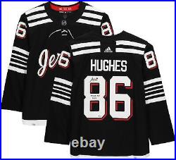 Jack Hughes Devils Signed Black Alternate Adidas Authentic Jersey withInsc-LE 22