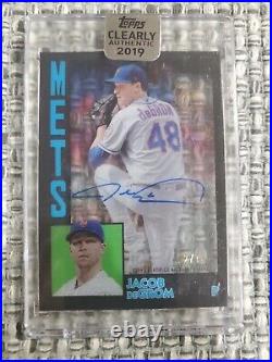 Jacob DeGrom 2019 Topps Clearly Authentic'84 Topps Auto Black Ref #TBAJD #52/75