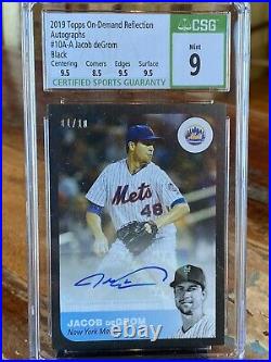 Jacob deGrom 2019 Topps On Demand Reflection #10A-A BLACK Auto 1/10 CSG 9/10
