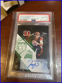 Joe Burrow Panini Black NFL EMERALD #1/5 Rookie Autograph Auto PSA 8 Bengals