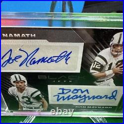 Joe Namath, Don Maynard 2020 Panini Black Super Bowl Teammates Auto