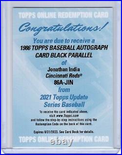 Jonathan India RC 2021 Topps 1st RC Auto On Card Black #/199 Redemption ROY Reds