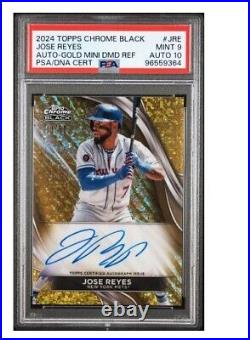 Jose Reyes 2024 Topps Chrome Black Mini Diamond Autographs #CBA-JRE (AU)