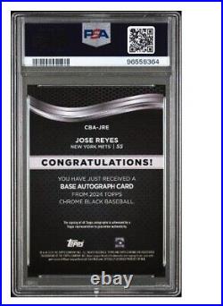 Jose Reyes 2024 Topps Chrome Black Mini Diamond Autographs #CBA-JRE (AU)