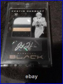 Justin Herbert 2020 Black Rookie Patch Auto Rpa Bronze #203 02/25 Chargers