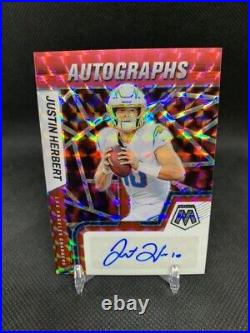 Justin Herbert 2022 Mosaic Red Autographs Los Angeles Chargers