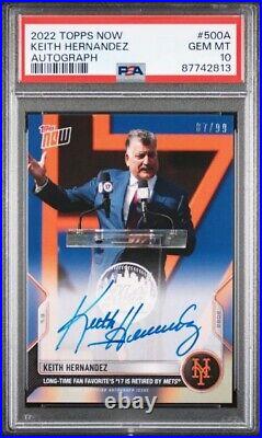 Keith Hernandez Psa 10 Auto /99 2022 Topps Now Mets # Retirement Pop 1