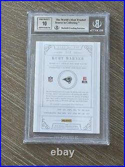 Kurt Warner 2012 National Treasures Legends Auto /4 BGS 8.5