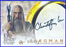Lord Of The Rings FotR Autograph Card Christopher Lee As Saruman Black Variant
