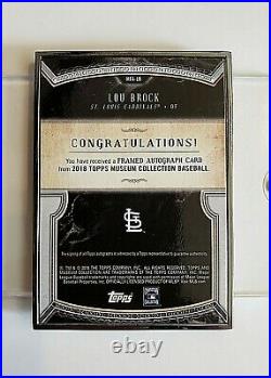 Lou Brock - 2018 Topps Museum Collection - (Black) Framed Auto 2/5 Cardinals