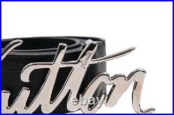 Louis Vuitton LV Autograph 40 MM Black Silver Logo Pants Belt Size 95 New Tags