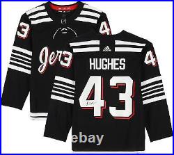 Luke Hughes New Jersey Devils Signed Black Alternate Adidas Authentic Jersey