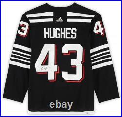 Luke Hughes New Jersey Devils Signed Black Alternate Adidas Authentic Jersey