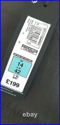 M&S Autograph Black A Line Panelled Croc Grain Leather Skirt. UK 14. BNWT £199
