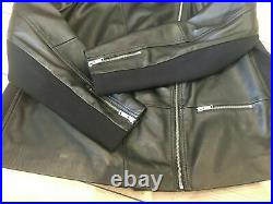 M&S Autograph Ladies Black Soft Leather Biker Jacket, Size 24 Brand New, BNWT