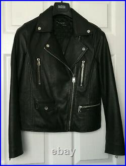M&S Ladies Biker Jacket Autograph Black 100% Leather Size 12 BNWT £249 New