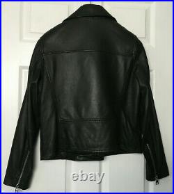 M&S Ladies Biker Jacket Autograph Black 100% Leather Size 12 BNWT £249 New