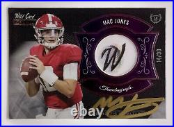 Mac Jones 2021 Wild Card Matte Black Thumbprint Auto Gold Ink 14/30