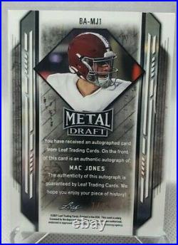 Mac Jones Leaf Metal Draft Autograph SP 7/7 Black Wave NE Patriots Ebay 1/1 NFL
