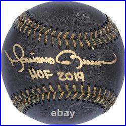 Mariano Rivera New York Yankees Autographed Black Leather Baseball with HOF 19