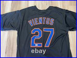 Mark Vientos New York Mets Signed Autograph Black Custom Jersey Sz XL Beckett