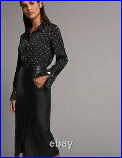 Marks & Spencer Autograph Black Leather Pencil Skirt size 18 BNWT
