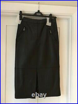 Marks & Spencer Autograph Black Leather Pencil Skirt size 18 BNWT