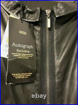 Marks & Spencer Autograph Exclusive New Black Leather Dress Uk 16