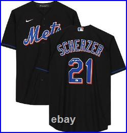 Max Scherzer New York Mets Autographed Black Nike Replica Jersey