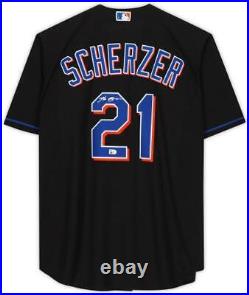 Max Scherzer New York Mets Autographed Black Nike Replica Jersey